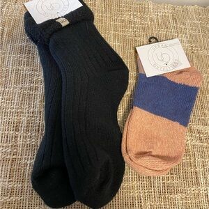 NWT URBAN OUTFITTERS COLOR BLOCKED SOCKS & Thick Fur Top Socks for Doc Martens
